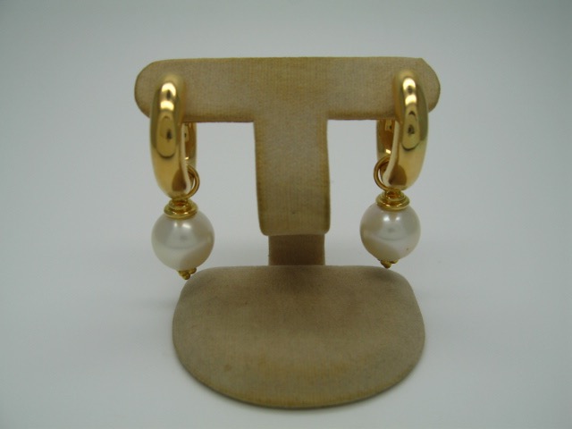 Yellow Gold Earrings with Detachable Freshwater Cultured Pearl Ear-hangers